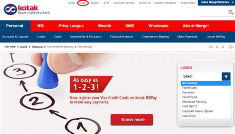 kotak net banking log in